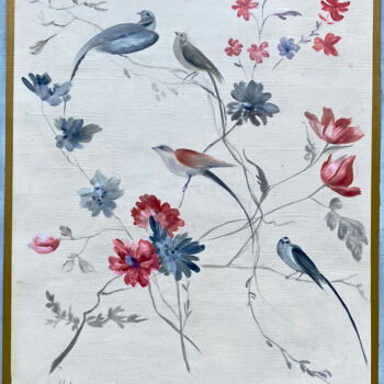 Peinture intitulée "Les oiseaux de Mari…" par Hélène Avot, Œuvre d'art originale, Huile