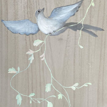 "Oiseau de paravent" başlıklı Tablo Hélène Avot tarafından, Orijinal sanat, Petrol