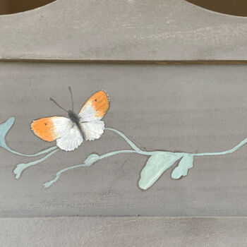 Pintura titulada "Papillon de paravent" por Hélène Avot, Obra de arte original, Oleo
