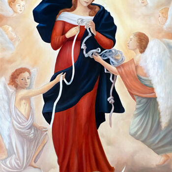 Peinture intitulée "Marie qui défait le…" par Hélène Avot, Œuvre d'art originale, Huile Monté sur Châssis en bois