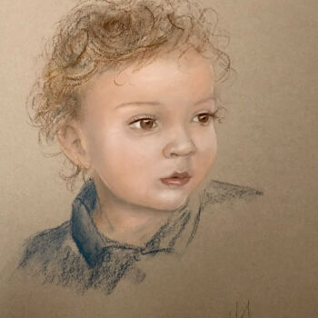 Dessin intitulée "Portrait au pastel" par Hélène Avot, Œuvre d'art originale, Pastel