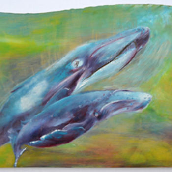 Pintura titulada "baleines" por Hélène Bonnin, Obra de arte original, Oleo