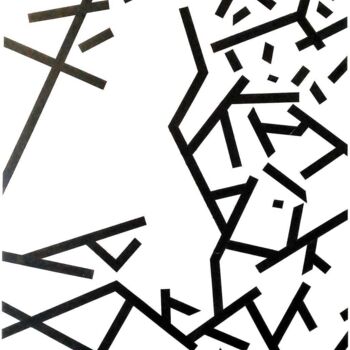 Картина под названием "Geometrie II" - Hélène Carmona, Подлинное произведение искусства, Акрил Установлен на Деревянная рама…