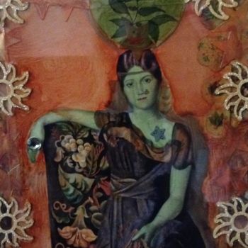 Malerei mit dem Titel "Queen malachite" von Helene Chabaud / Billiotte, Original-Kunstwerk