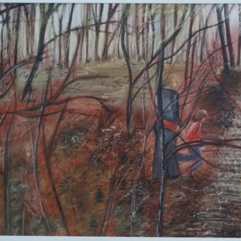 Peinture intitulée "soireed'automne.jpg" par Hélène De Laborderie, Œuvre d'art originale, Encre