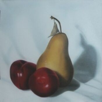 Pintura intitulada "Les beaux fruits" por Hélène Filiatreault, Obras de arte originais, Óleo