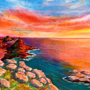 Desenho intitulada "Les îles sanguinair…" por Hélène Gastin-Mozol, Obras de arte originais, Pastel