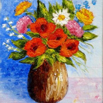 Peinture intitulée "Joli bouquet" par Hélène Gastin-Mozol, Œuvre d'art originale, Huile