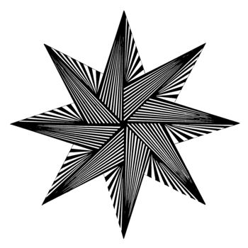 Dessin intitulée "8 Pointed Star" par Hélène Gondelle, Œuvre d'art originale, Encre
