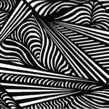 Dessin intitulée "Triangles & Lines" par Hélène Gondelle, Œuvre d'art originale, Encre