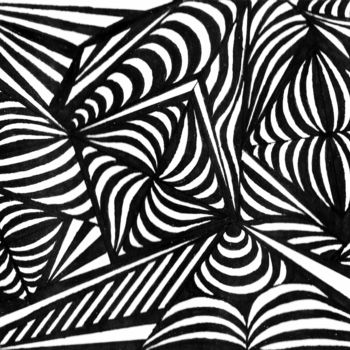 Dessin intitulée "Squares & Lines I" par Hélène Gondelle, Œuvre d'art originale, Encre