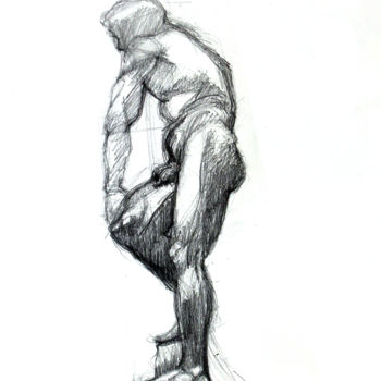 "Statue III" başlıklı Resim Hélène Hugon tarafından, Orijinal sanat, Kalem