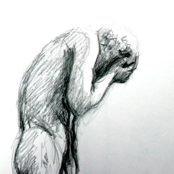 Dessin intitulée "Statue I" par Hélène Hugon, Œuvre d'art originale, Crayon