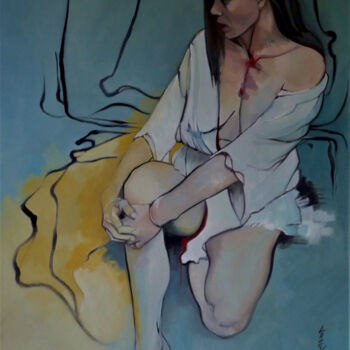 Peinture intitulée "Sans avoir le coeur…" par Hélène Lazowinsky, Œuvre d'art originale, Huile