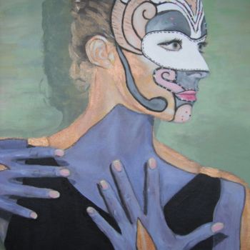 Pittura intitolato "Auto-portrait" da Hélène Limouzin, Opera d'arte originale, Acrilico