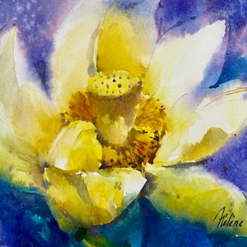 Картина под названием "The Lotus" - Helene Manoli, Подлинное произведение искусства, Акварель