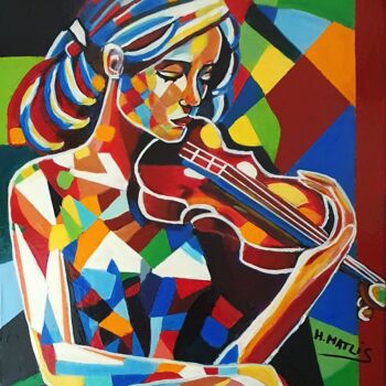 "Violinista" başlıklı Tablo Helene Matlis tarafından, Orijinal sanat, Akrilik