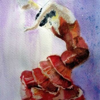 Картина под названием "l'Andalouse" - Helene Miaz, Подлинное произведение искусства, Акварель