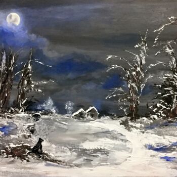「Nuit de neige」というタイトルの絵画 Hélène Molinaによって, オリジナルのアートワーク, アクリル