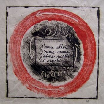 Printmaking titled "Aller et venir" by Hélène Mongin, Original Artwork, Monotype