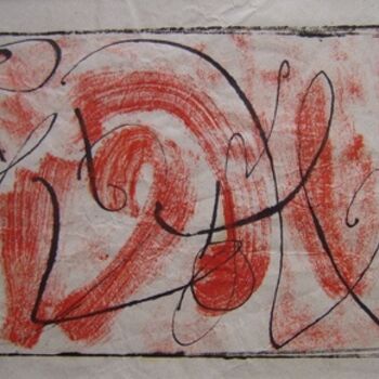 Εκτυπώσεις & Χαρακτικά με τίτλο "Calligraphie 3" από Hélène Mongin, Αυθεντικά έργα τέχνης, Μονοτυπία