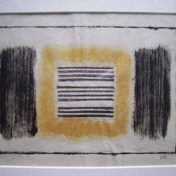 Printmaking titled "Carré or" by Hélène Mongin, Original Artwork, Monotype