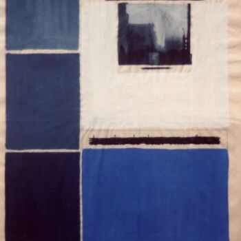 Pintura titulada "Composition bleue 1" por Hélène Mongin, Obra de arte original, Acrílico