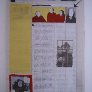 Pintura intitulada "journaux russes 05" por Hélène Mongin, Obras de arte originais, Acrílico
