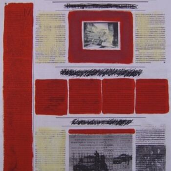 Painting titled "Journaux russes 07" by Hélène Mongin, Original Artwork, Acrylic