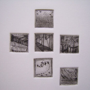 Obrazy i ryciny zatytułowany „Chemins de fer” autorstwa Hélène Mongin, Oryginalna praca, Rytownictwo