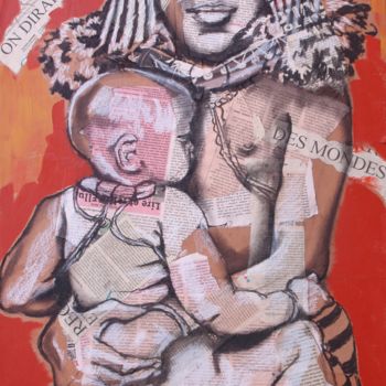 Peinture intitulée "Mère et enfant en N…" par Hélène Py, Œuvre d'art originale, Acrylique