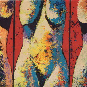 Peinture intitulée "Triptyque rouge" par Hélène Py, Œuvre d'art originale, Acrylique