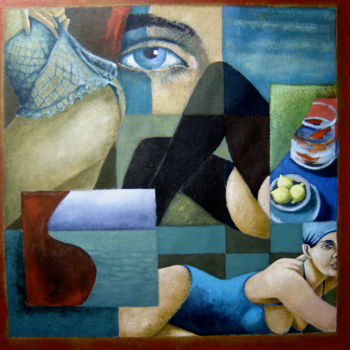 Painting titled "Courbes" by Hélène Py, Original Artwork, Acrylic