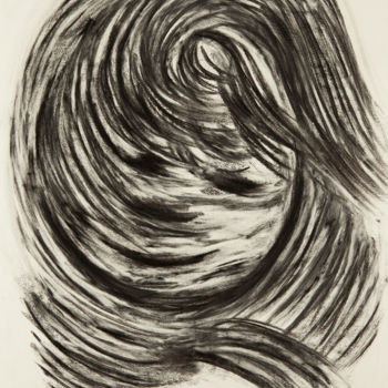 Zeichnungen mit dem Titel "Luna" von Hélène Roberge, Original-Kunstwerk, Kohle