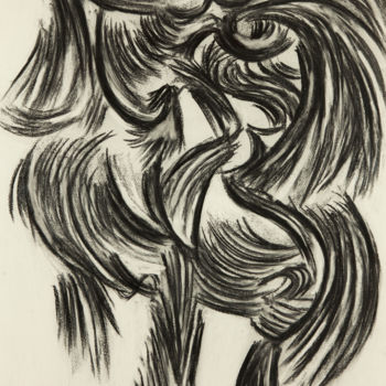 Drawing titled "Oasa" by Hélène Roberge, Original Artwork, Charcoal