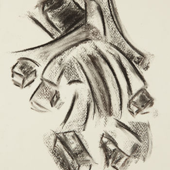 Dibujo titulada "Fusa" por Hélène Roberge, Obra de arte original, Carbón