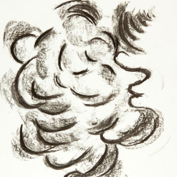 Drawing titled "Nube" by Hélène Roberge, Original Artwork, Charcoal