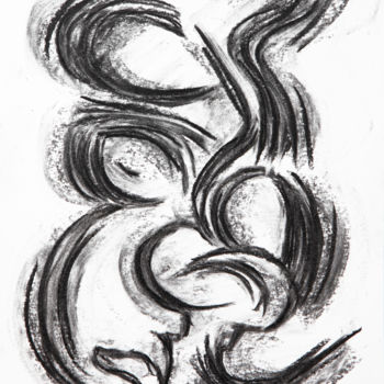 Dibujo titulada "Duea" por Hélène Roberge, Obra de arte original, Carbón