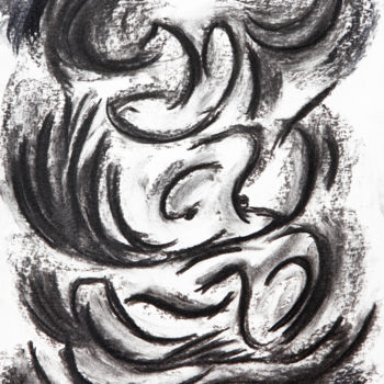 Zeichnungen mit dem Titel "Noro" von Hélène Roberge, Original-Kunstwerk, Kohle