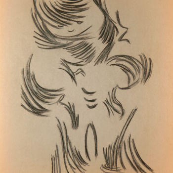 Disegno intitolato "Vena" da Hélène Roberge, Opera d'arte originale, Carbone
