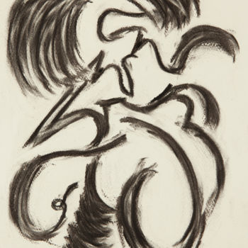 Drawing titled "Abei" by Hélène Roberge, Original Artwork, Charcoal