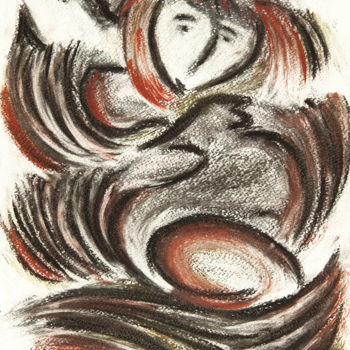 Dibujo titulada "Sera" por Hélène Roberge, Obra de arte original, Carbón
