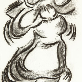 Desenho intitulada "Dama" por Hélène Roberge, Obras de arte originais, Carvão