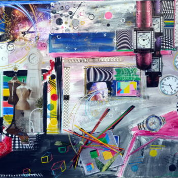 Painting titled "out-of-time.jpg" by Helene Rousselot, Original Artwork