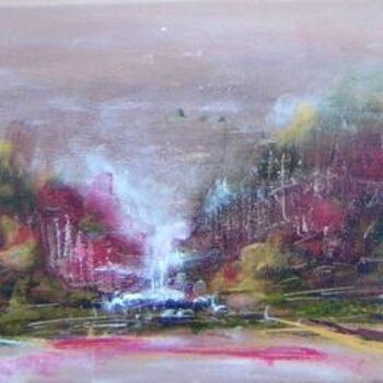 Pittura intitolato "Waterfall." da Helene Rousselot, Opera d'arte originale