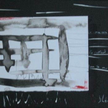 Painting titled "Au fil des mots 23" by Helene Rousselot, Original Artwork