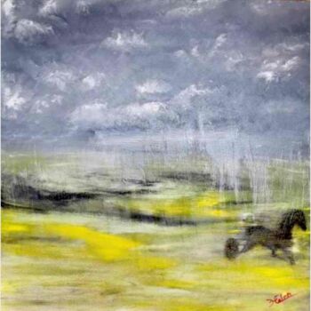 Peinture intitulée "La pluie" par Helen Ungar, Œuvre d'art originale, Huile Monté sur Châssis en bois