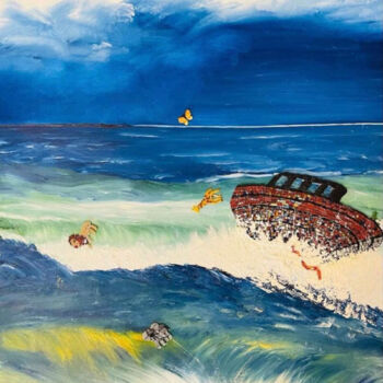 Peinture intitulée "L'arche de Noé" par Helen Ungar, Œuvre d'art originale, Huile