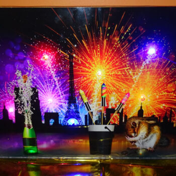 Γλυπτική με τίτλο "Firework" από Rainbow, Αυθεντικά έργα τέχνης, Ψηφιακή εκτύπωση