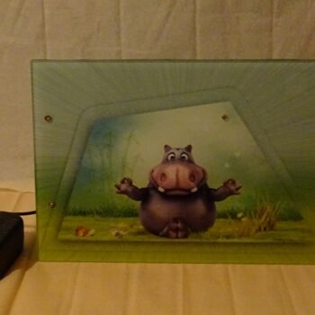 Sculpture titled "«Zen Hippo» ☯ - Cad…" by Rainbow, Original Artwork, Digital Print